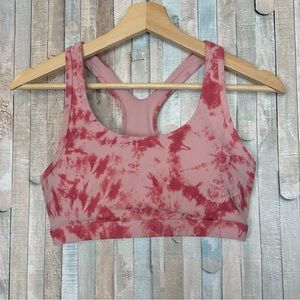 Lorna Jane M Pink Tie Dye Sports Bra High Impact Support Racerback Active $77